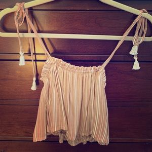 Beach gold crop tank